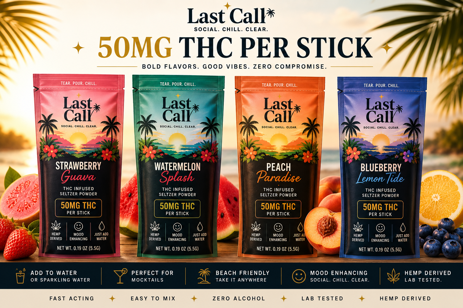 Last Call 50mg THC Powder 10 Pieces