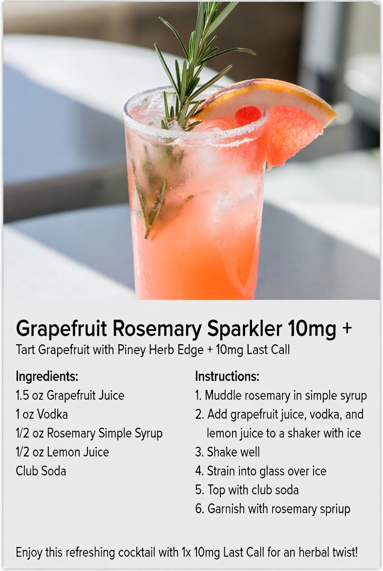 Grapefruit Rosemary Sparkler with 10mg Last Call