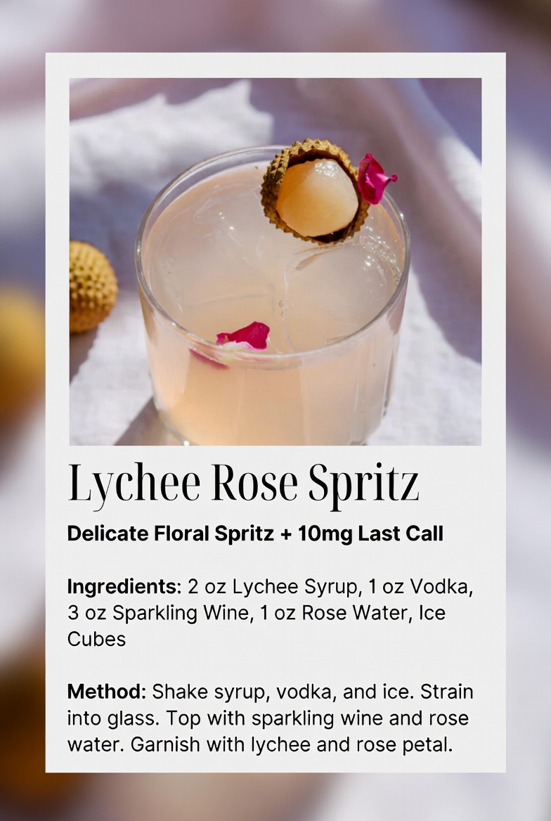 Lychee Rose Spritz with 10mg Last Call