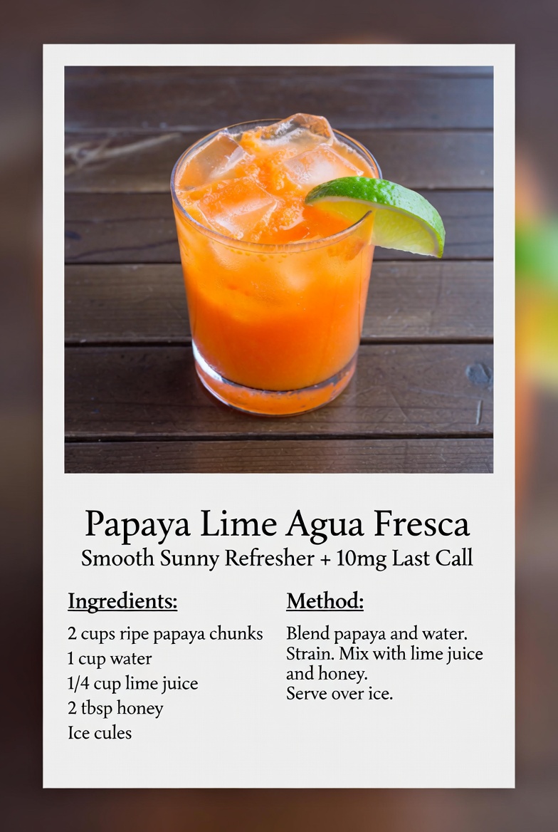 Papaya Lime Agua Fresca with 10mg Last Call