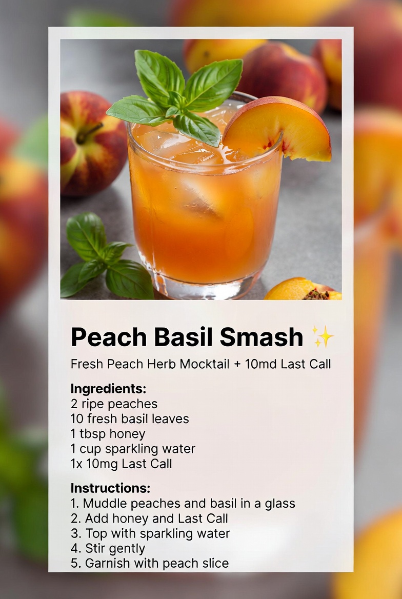 Peach Basil Smash with 10mg Last Call