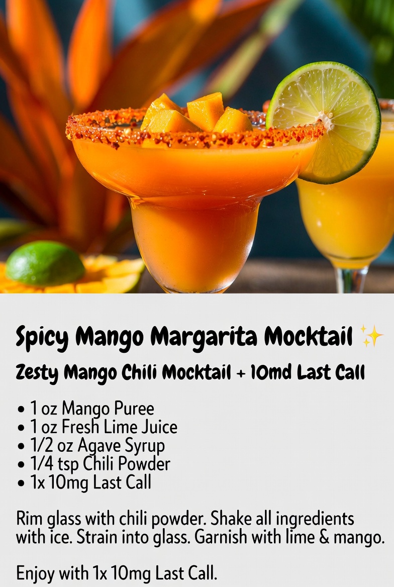 Spicy Mango Margarita Mocktail with 10mg Last Call