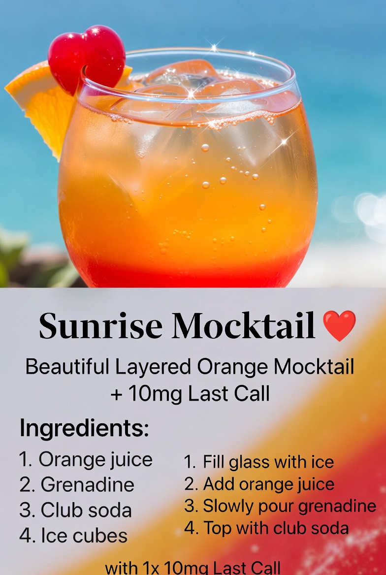 Sunrise Mocktail with 10mg Last Call