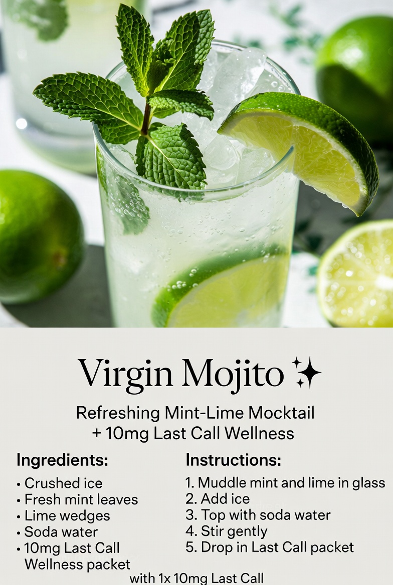 Virgin Mojito mocktail with 10mg Last Call